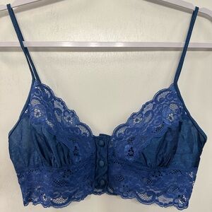 Elegant Blue Lace Bralette xs 28”